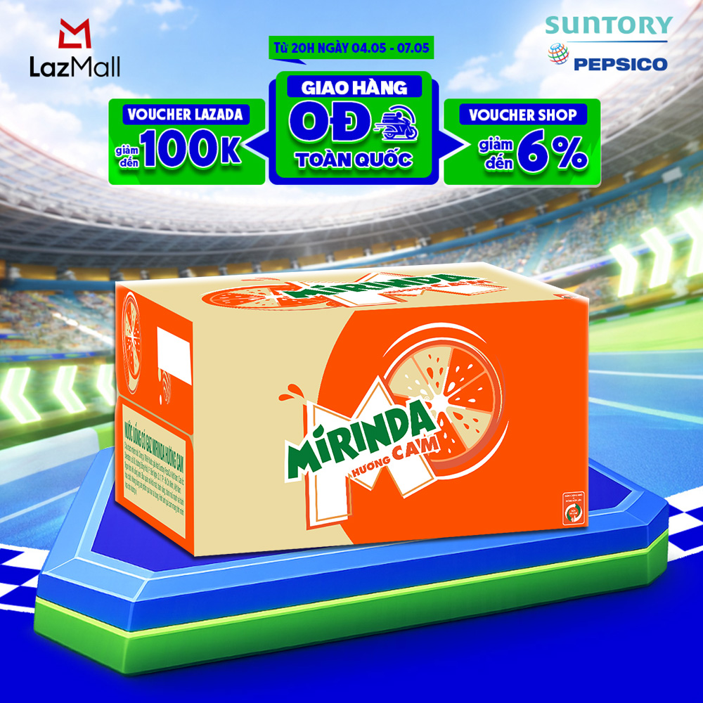 [SALE 5.5] Thùng 24 Chai Nước Giải Khát Mirinda Cam (390ml/chai)