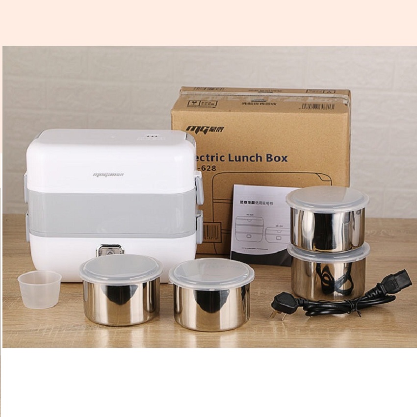 Hộp cơm hâm nóng cắm điện cao cấp, hộp cơm điện, hộp cơm 3 tầng, hộp cơm văn phòng 2022
