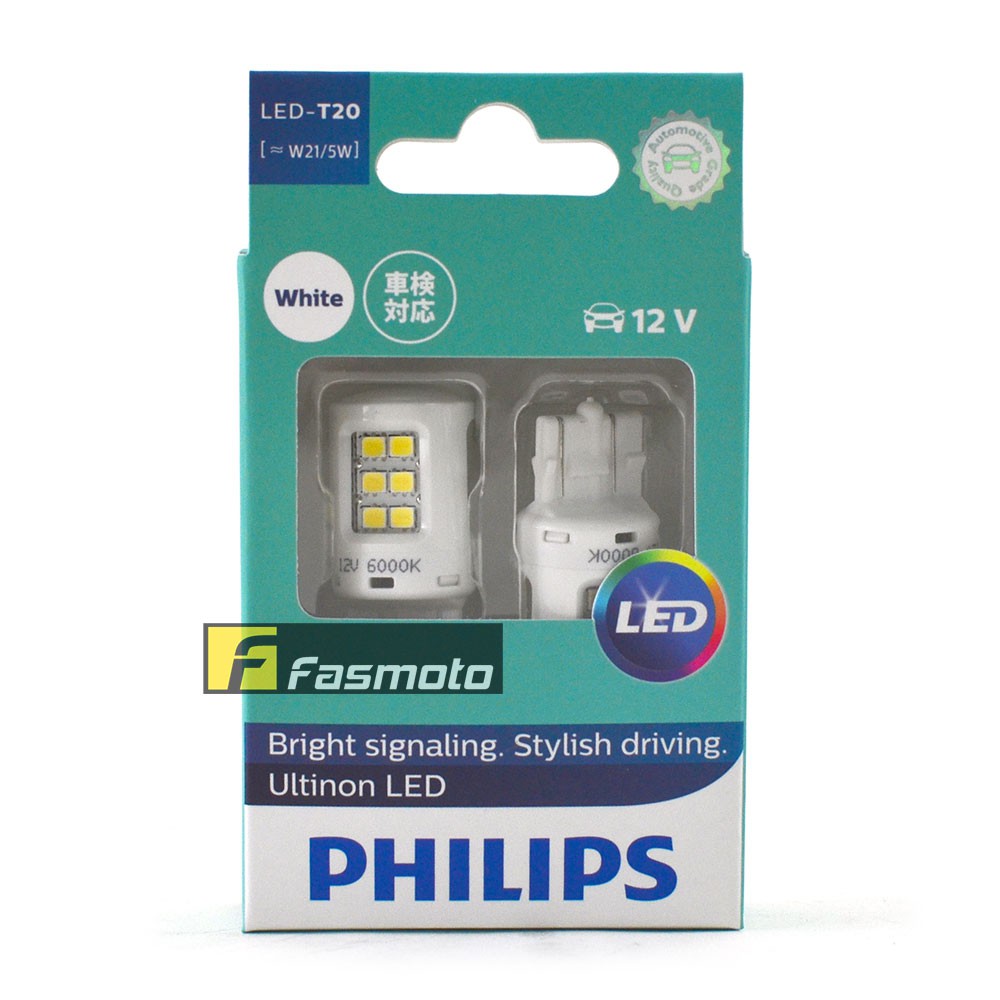 Bóng đèn ô tô philips bóng đèn xe hơi đèn tín hiệu xi nhan philips led t20 sáng trắng | w21/5w 11066ulwx2 11065ulwx2 12v 6000k