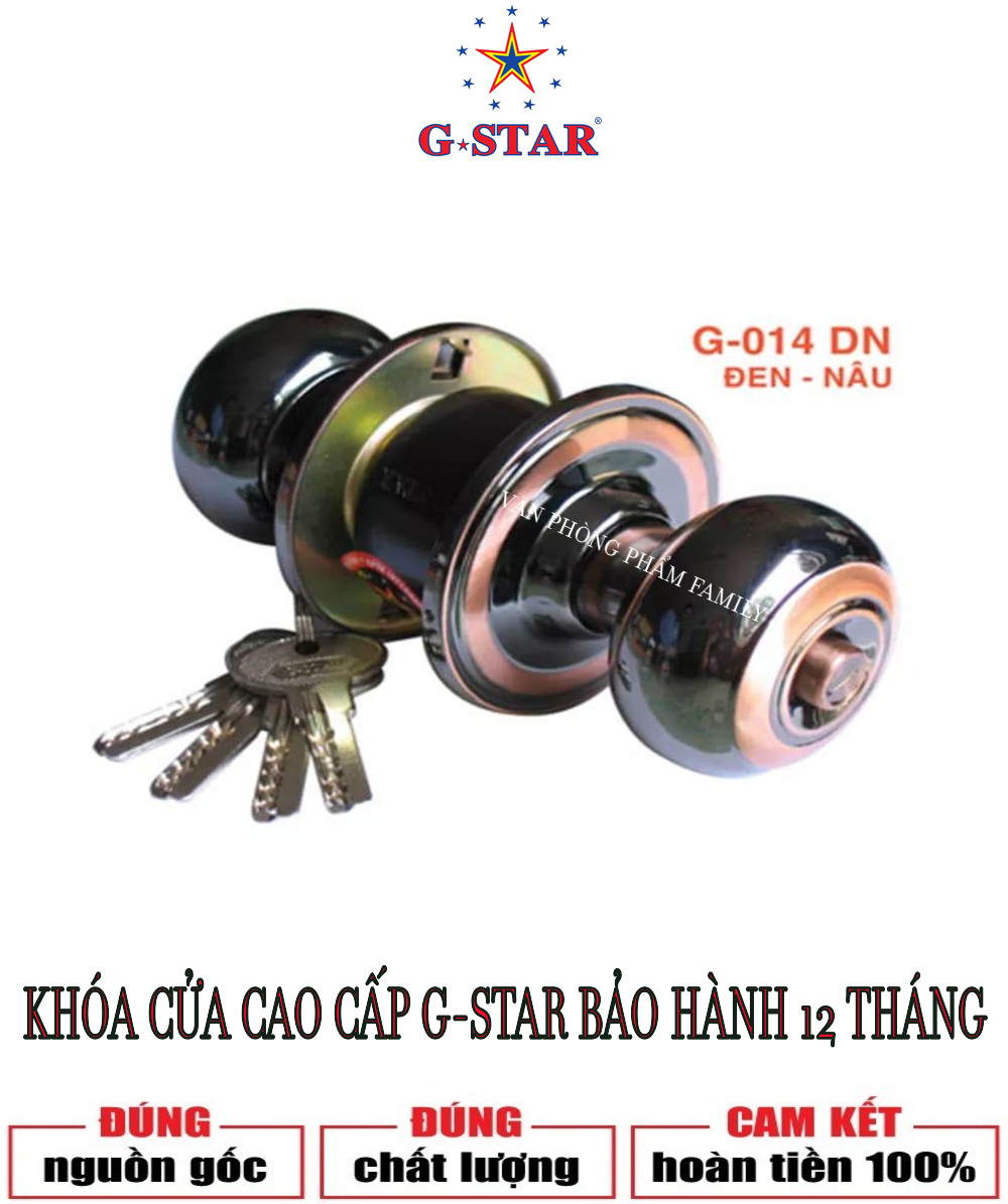 Khóa tay nắm tròn G-STAR cao cấp được sản xuất bằng vật liệu tôn thép mạ Ni+Cr và Inox 304 014