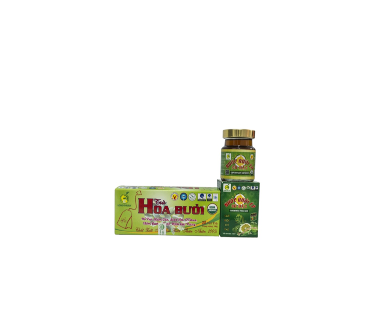 Combo giảm cân long thuận nước bưởi ép cô đặc và trà hoa bưởi