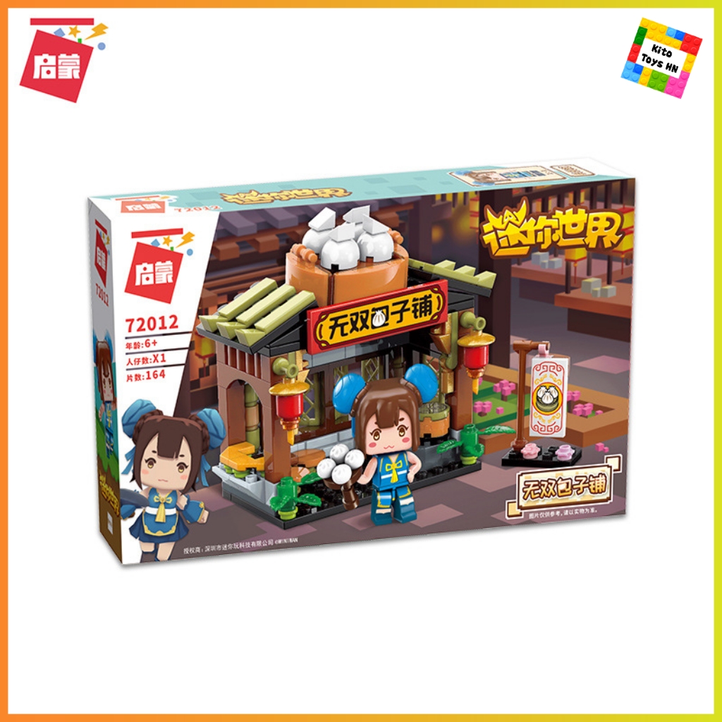 Bộ Đồ Chơi Lego Lắp Ráp Mô Hình Qman 72012 Minecraft Mini World Quán Ăn Whushuang Baozi 164 Mảnh Ghép Kèm 1 Minifigures