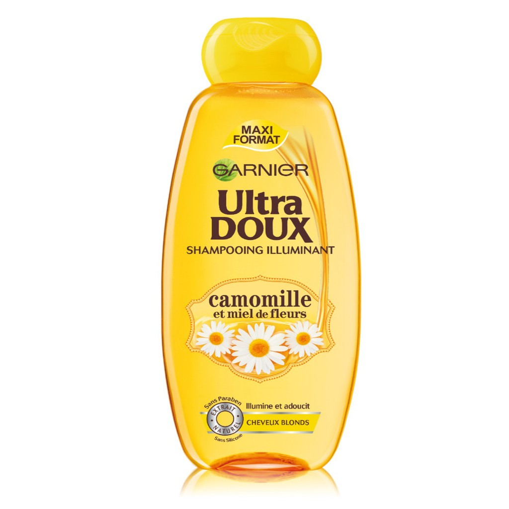Dầu gội Garnier Ultra Doux mật ong hoa cúc 400mL - Pháp