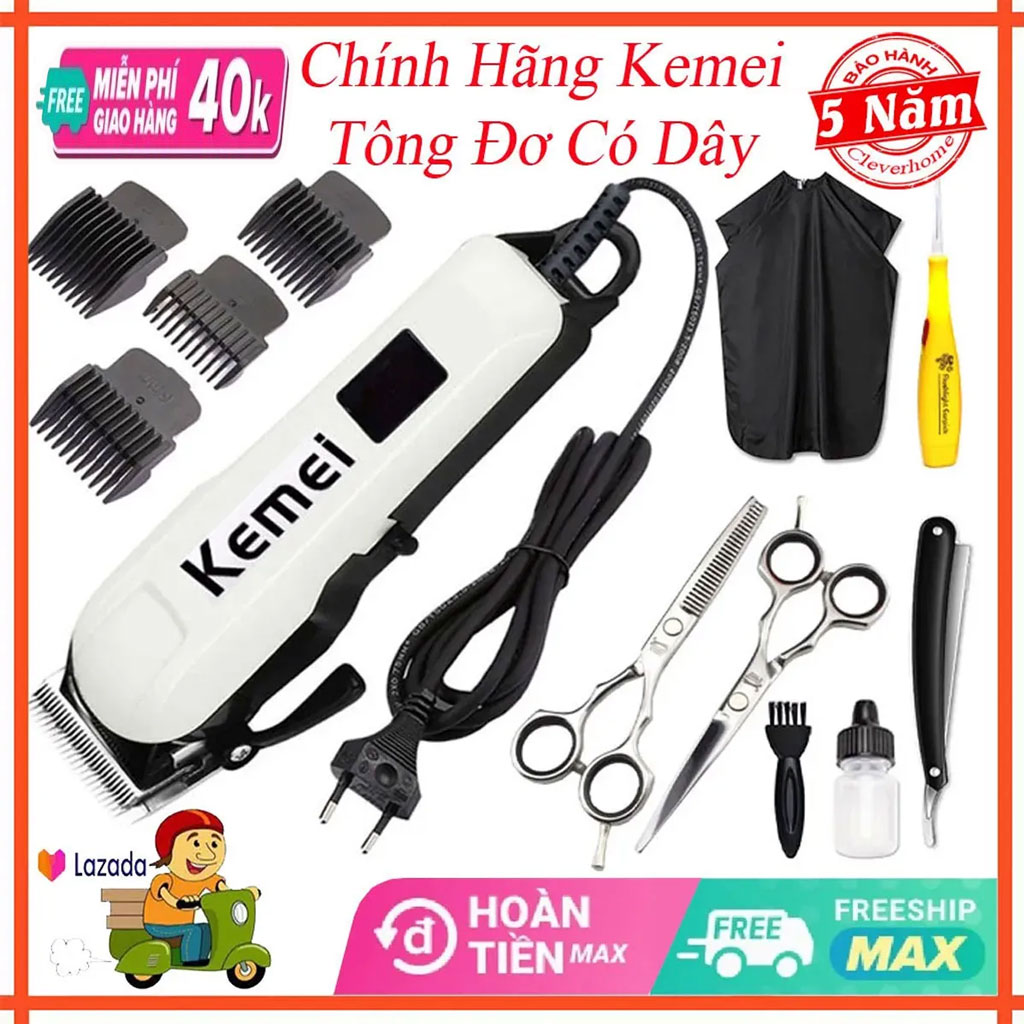 Tông đơ cắt tóc có dây loại tốt chuyên nghiệp chính hãng Kemei Km-809C, tăng đơ cắt tóc gia đình, cắt tóc trẻ em người lớn máy khỏe, siêu bền, tông đơ điện, tông đơ cắt tóc loại tốt, bộ cắt tóc nam, tong do cat toc
