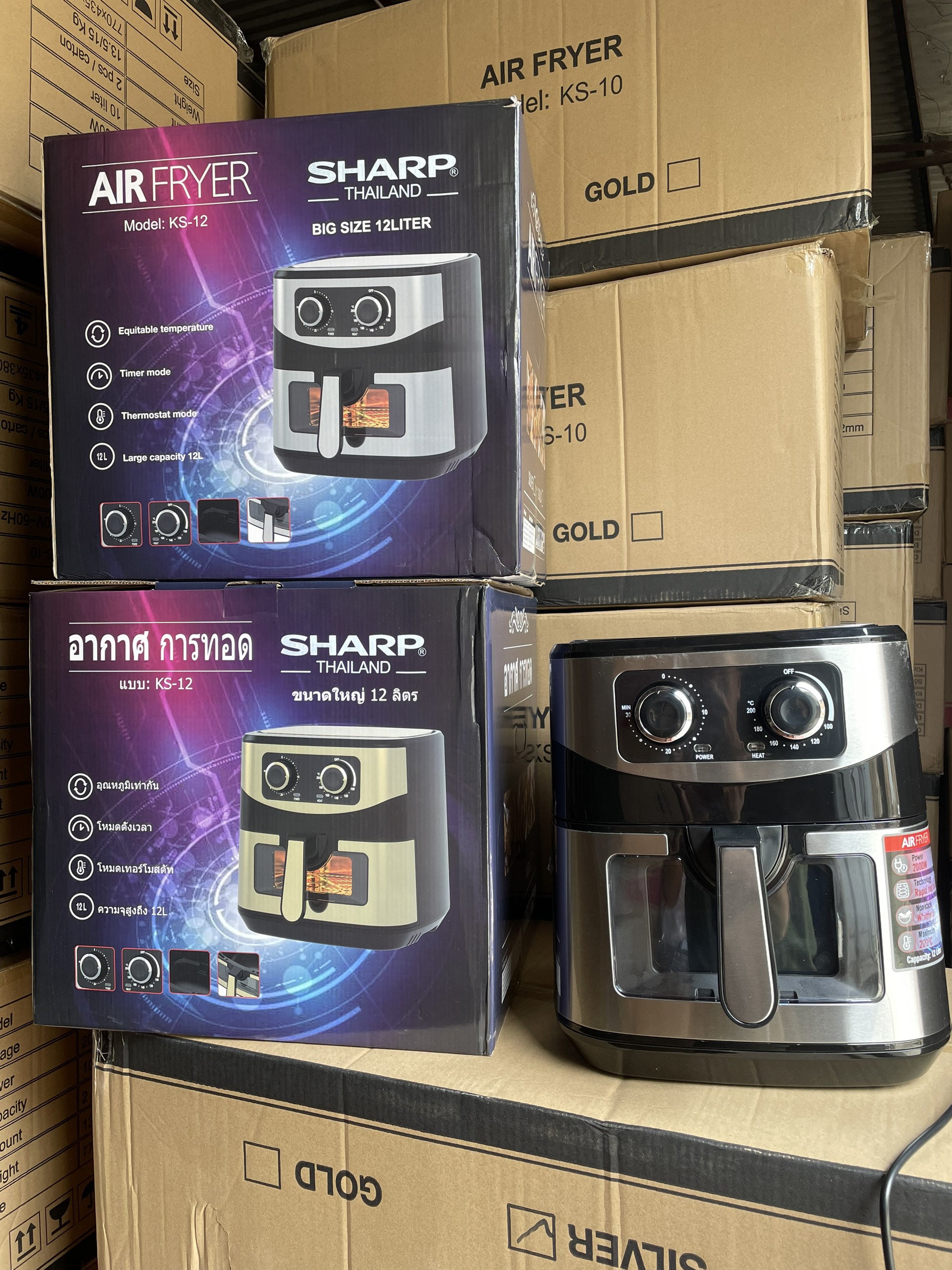 Nồi chiên không dầu ks12, nồi chiên không dầu sharp ks12 ks10, 12 lít