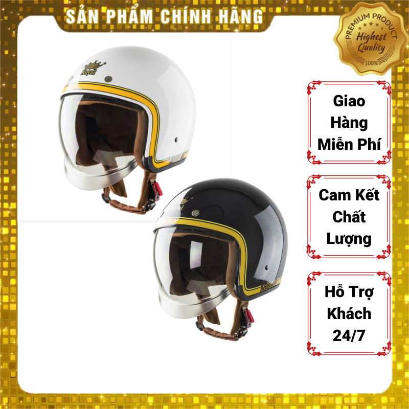 [HCM]Nón bảo hiểm 3/4 kính âm Royal M139 V10 Chính Hãng Cao cấp(Tặng Túi Rút Đựng Nón)