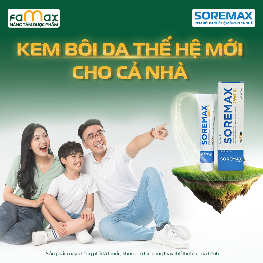 [FAMAX] Kem bôi da Soremax Nature 20g hỗ trợ kháng khuẩn, làm dịu da, viêm da, mụn nhọt