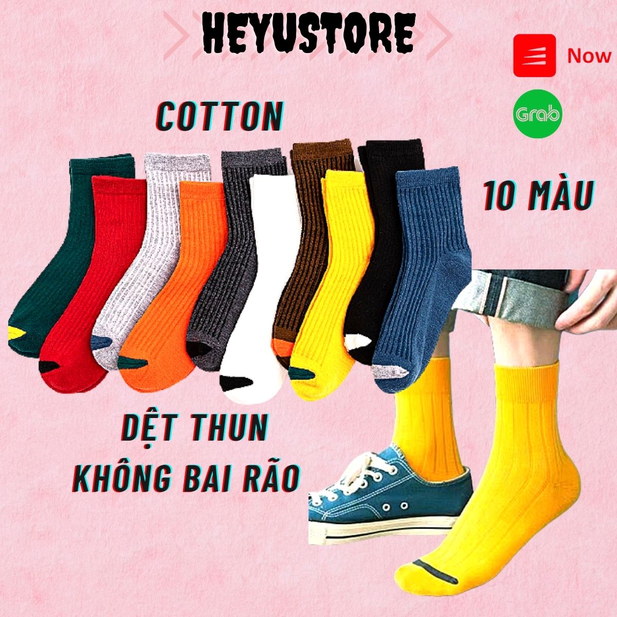 Tất vớ cotton nam nữ cổ cao vintage thời trang ulzzang Hàn Quốc Unisex co giãn tốt nhiều màu