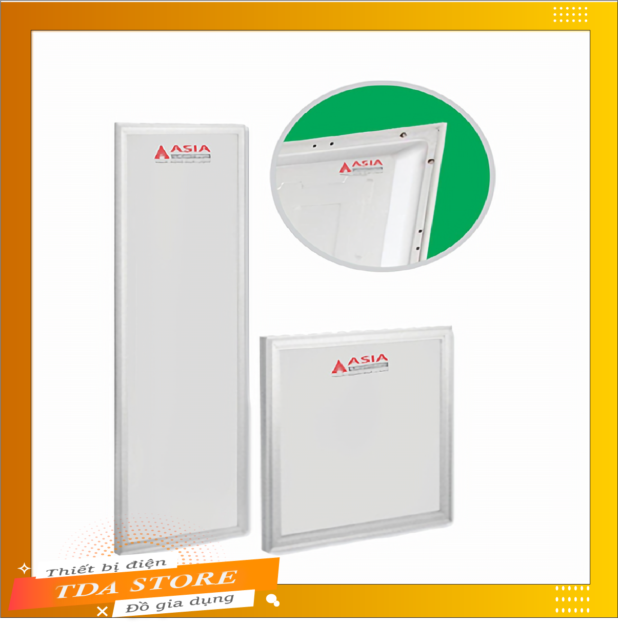 Đèn Led Phòng Khách Trang Trí Panel vuông dạng hộp ánh sáng Trắng Vàng ASIA