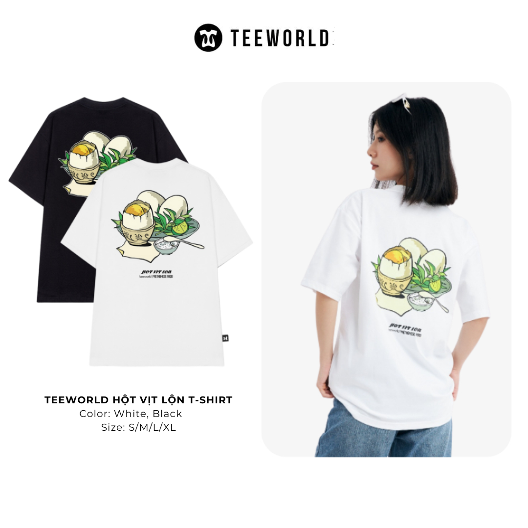 Áo thun đồ ăn việt nam - áo thun local brand teeworld tw x vietnamese food - hột vịt lộn nam nữ trắng đen form rộng unisex