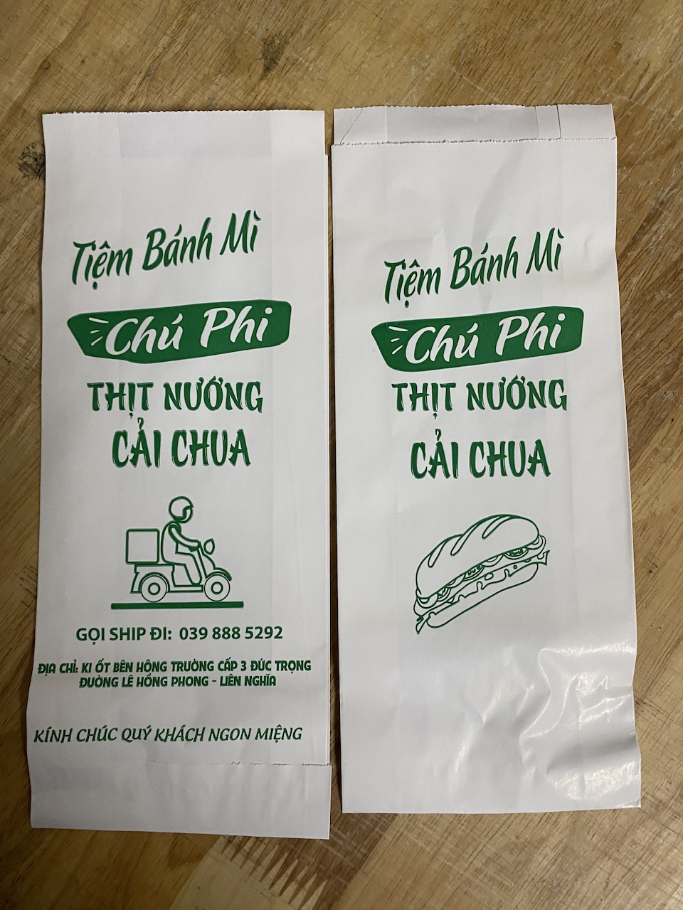 THANH LÝ: 100 Túi Giấy Đựng Bánh Mì  Truyền Thống & Các Loại Bánh.