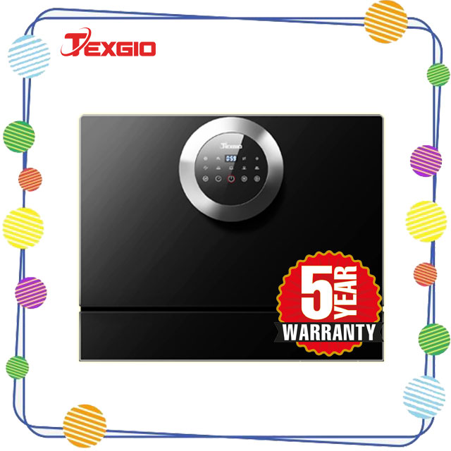 Texgio dishwasher tg-dt2026, 6 place settings, free shipping, touch control, black colour, luxury