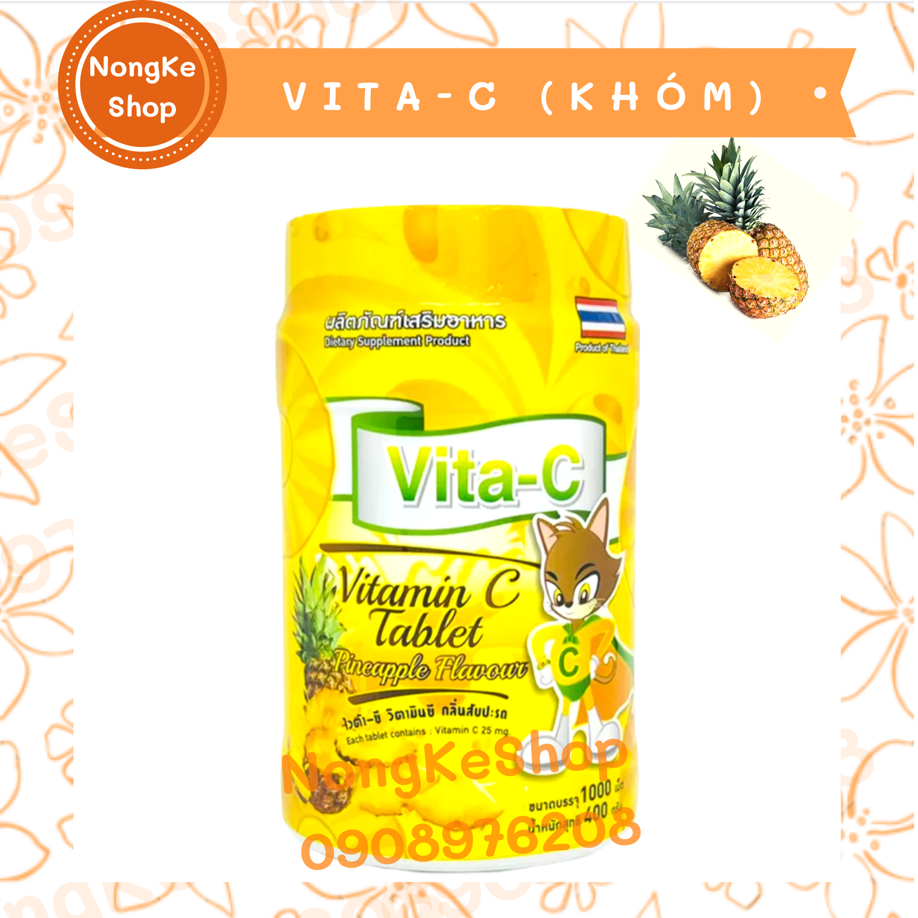 Kẹo ngậm vita c hương khóm thái lan