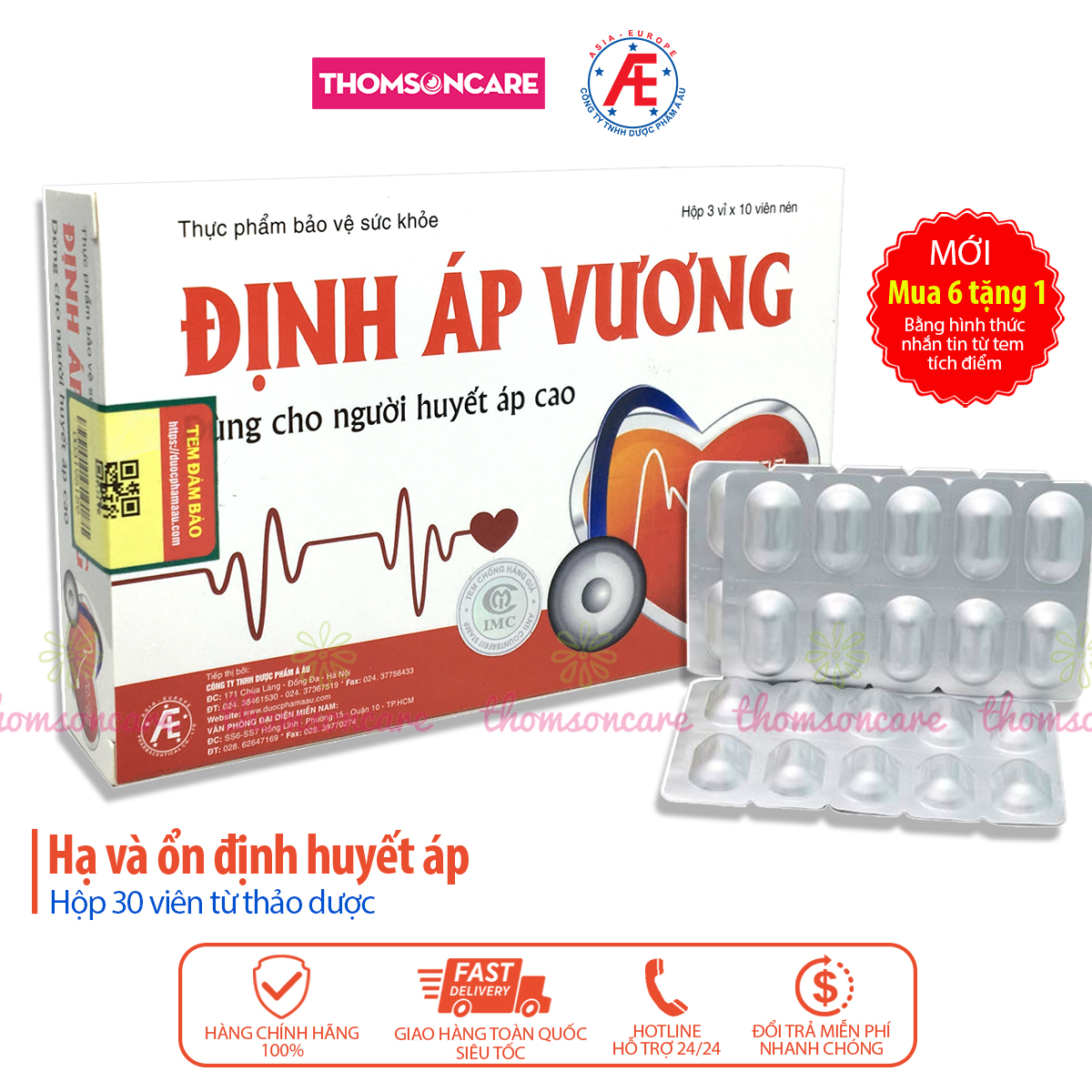 Định Áp Vương - hỗ trợ hạ huyết áp ở người huyết áp cao từ thảo dược, Nattokinase, lá dâu và dầu tỏi