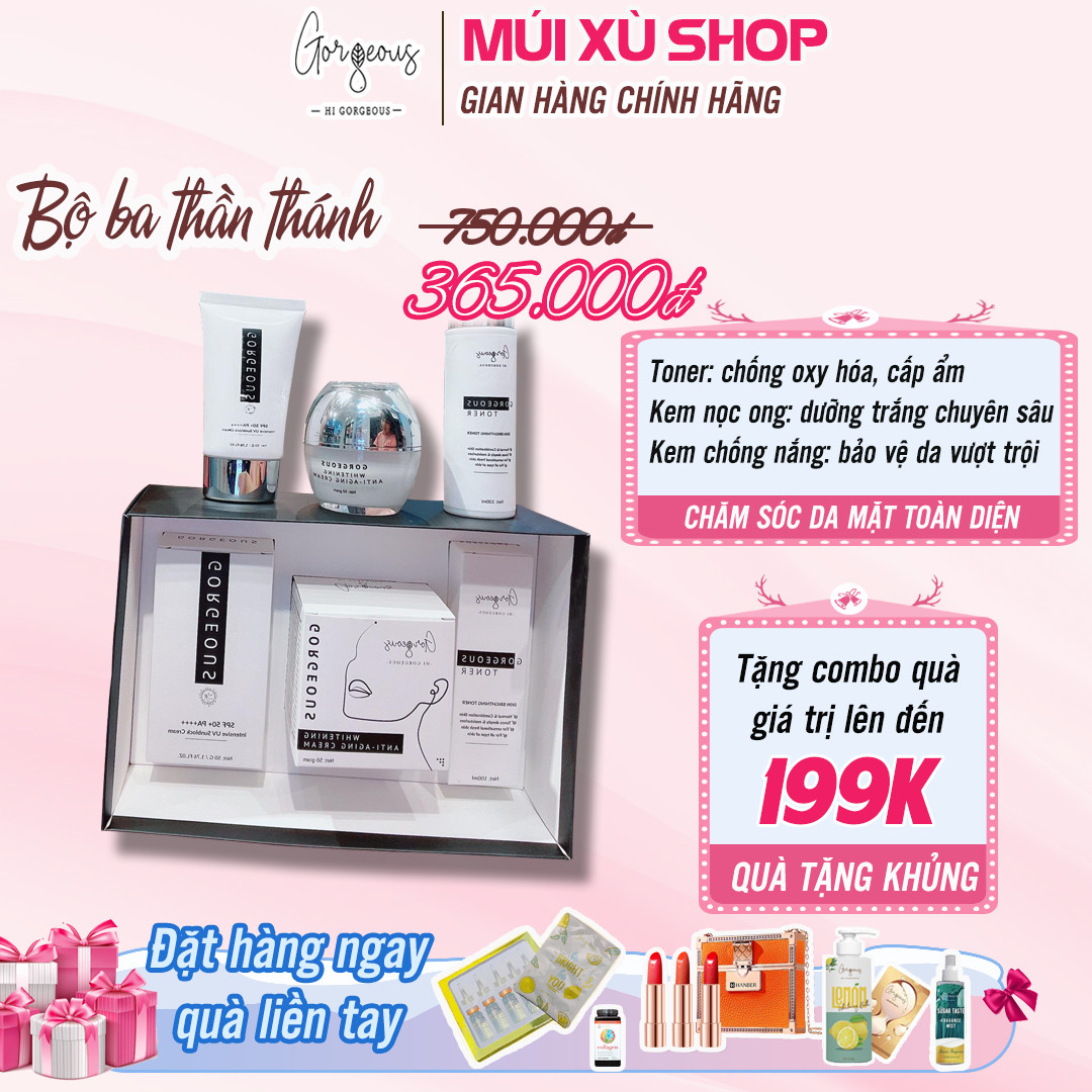 Bộ ba thần thánh múi xù set 3 món chăm sóc da - toner - kem dưỡng - chống nắng