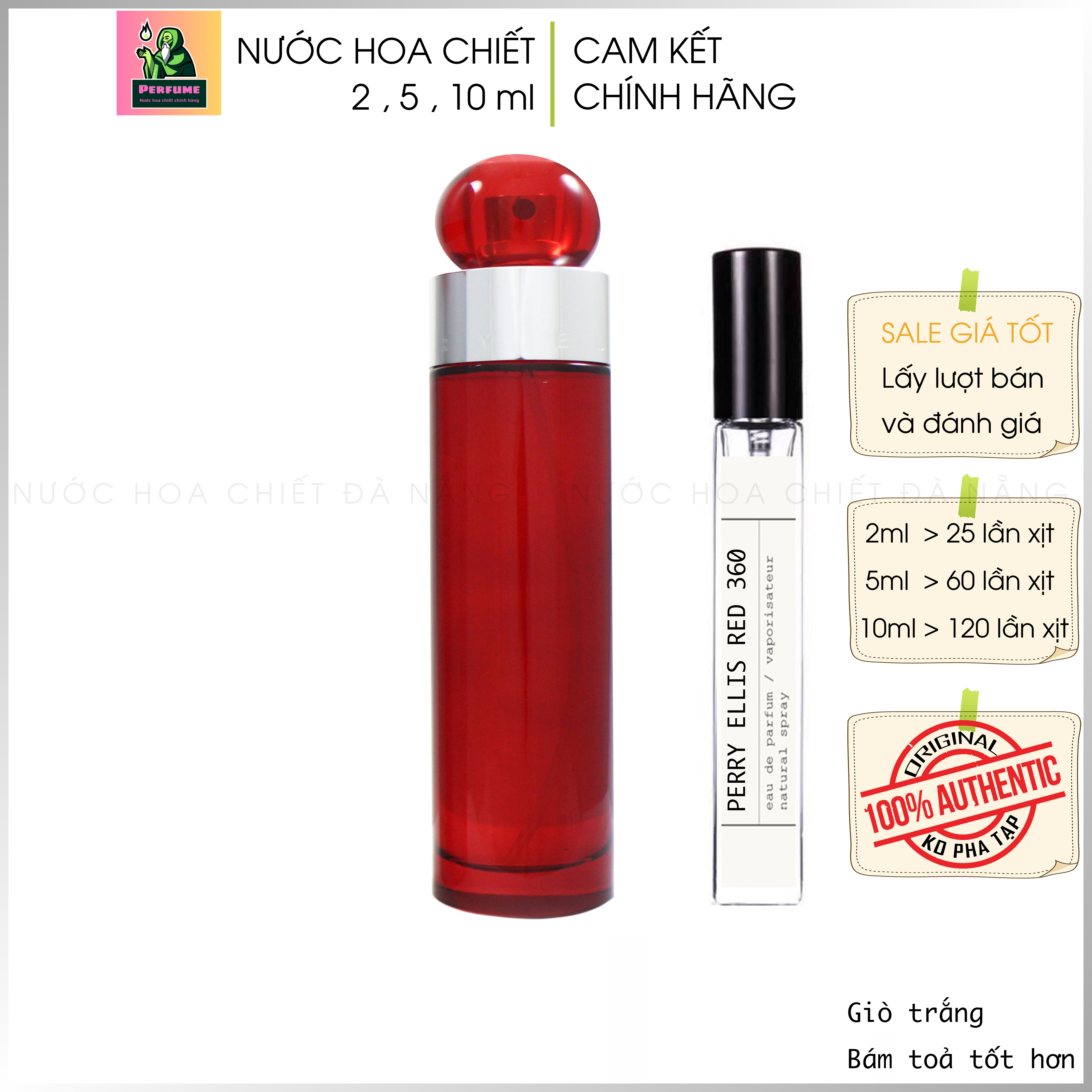 Nước hoa perry ellis red 360 chiết 2 5 10ml || cam kết chính hãng