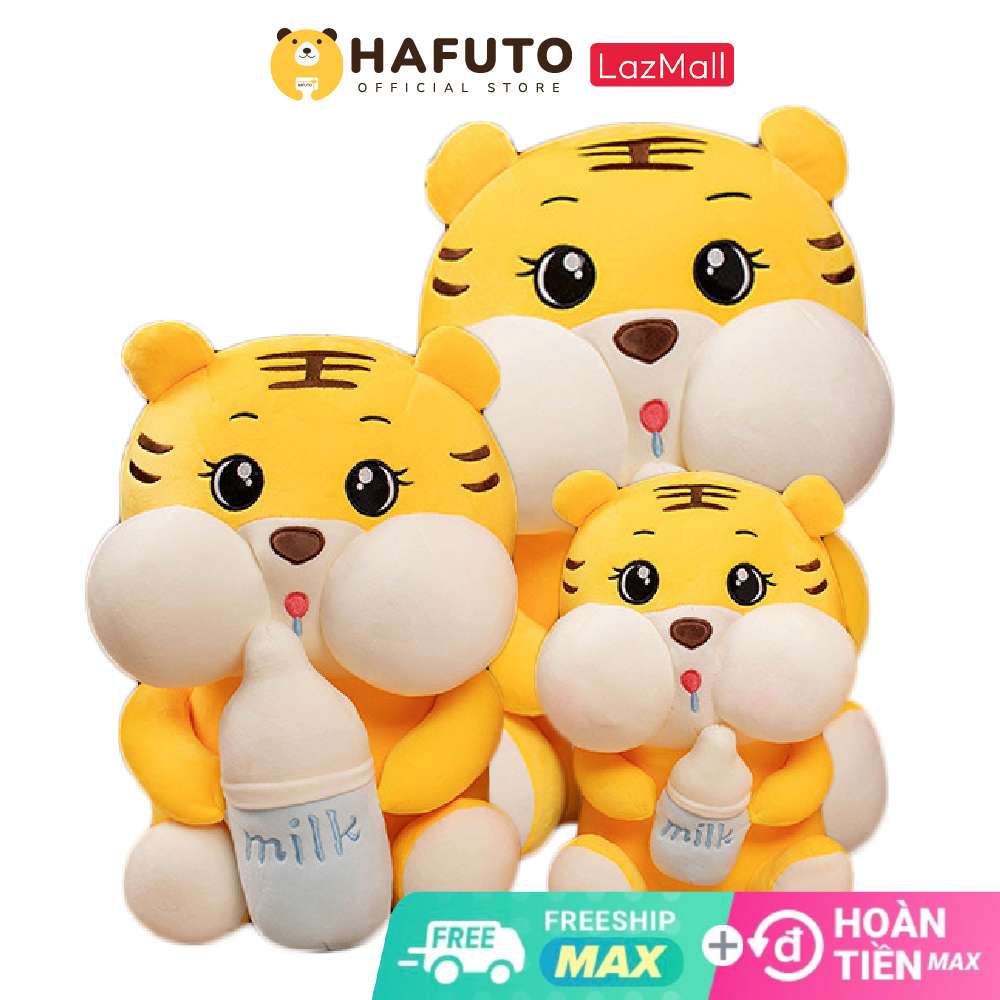 [Hàng Cao Cấp] Gấu Bông Hổ Ôm Bình Sữa Hafuto Đủ Size, Nhiều Cảm Xúc, Hàng Cao Cấp, Quà Tặng Cho Mọi Lứa Tuổi