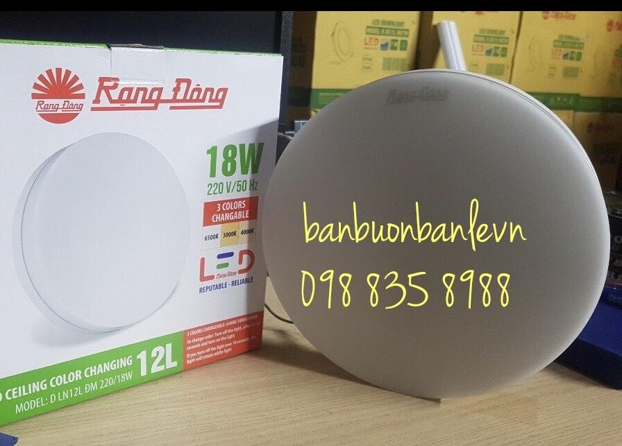 Đèn LED Ốp trần Tròn 18W Đổi màu Rạng Đông