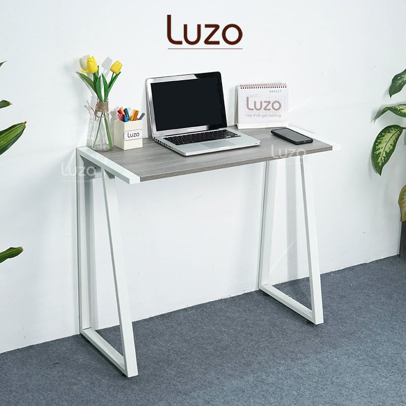 Bàn gỗ học sinh cao cấp bàn học sinh viên 80cm nhỏ gọn chân sắt chữ k chữ z để laptop tiiện lợi luzo home