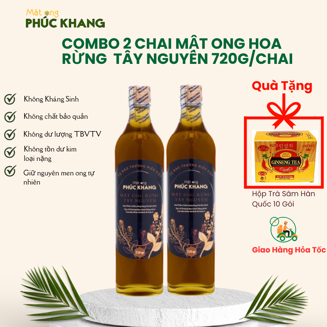 1 Lít Mật Ong Rừng Tây Nguyên Phúc Khang 720G - Mật ong nguyên chất rừng tự nhiên- Thương hiệu mật ong Phúc Khang - Mật ong cao cấp đạt chuẩn xuất khẩu- Hàng chính hãng