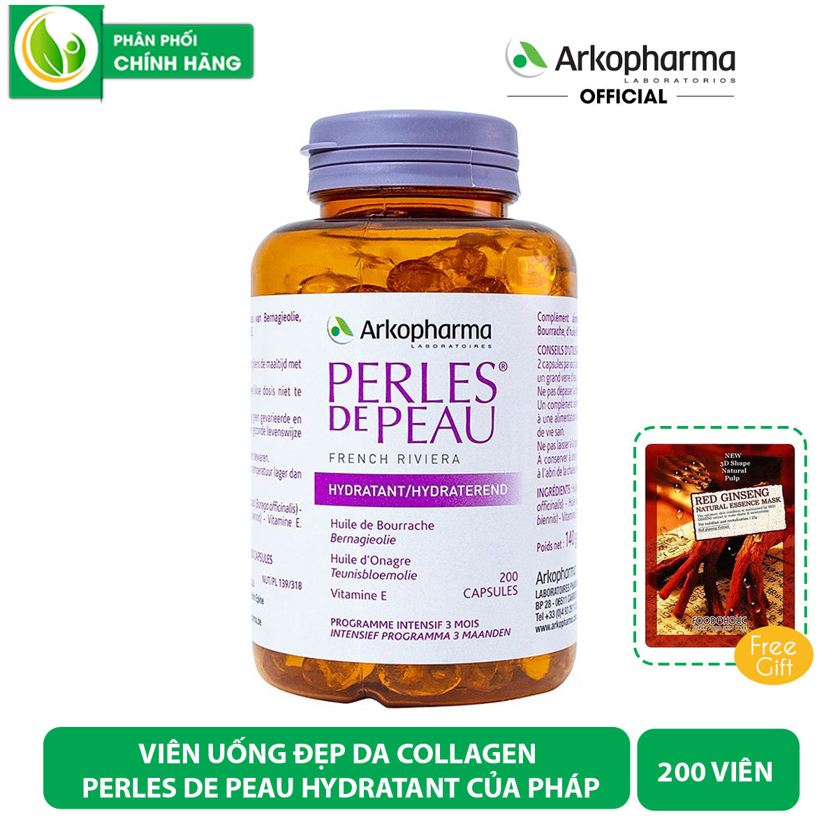 Viên Uống Đẹp Da Collagen Perles - Tăng Độ Đàn Hồi, Săn Chắc Da, Chống Lão Hoá, Chảy Xệ