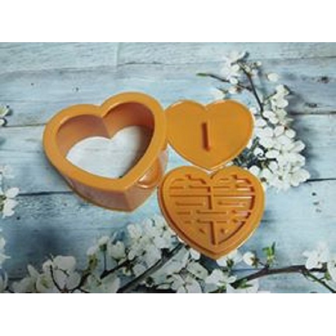 KHUÔN XÔI TRÁI TIM HÌNH SONG HỶ 15 CM