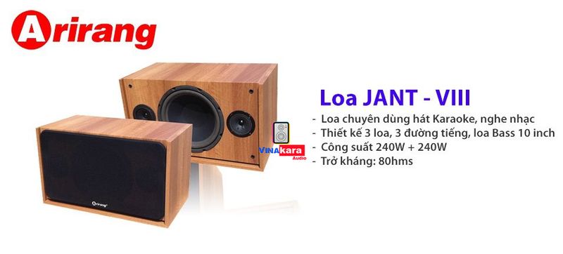 Loa karaoke Arirang Jant VIii 2,5 Tấc, 3 đường tiếng, âm thanh chuẩn, công suất 480W, tặng kèm 10 mét dây