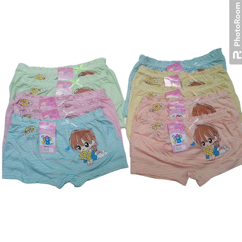 Combo 10 quần chip đùi cotton kẽ sọc cho bé gái