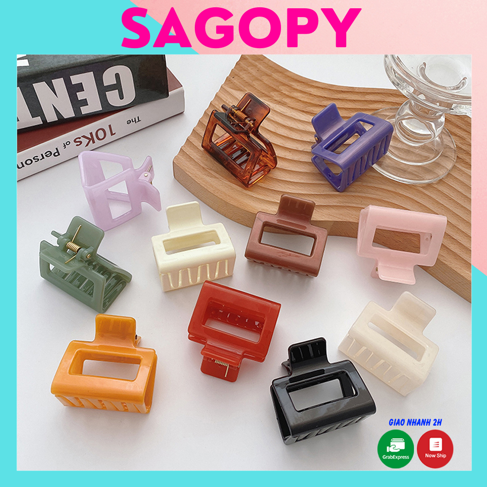 Kẹp cài tóc hàn quốc càng cua cho bé, nữ nhựa vuông nhỏ, cặp tóc càng cua cute hot trend phong cách ulzzang vintage