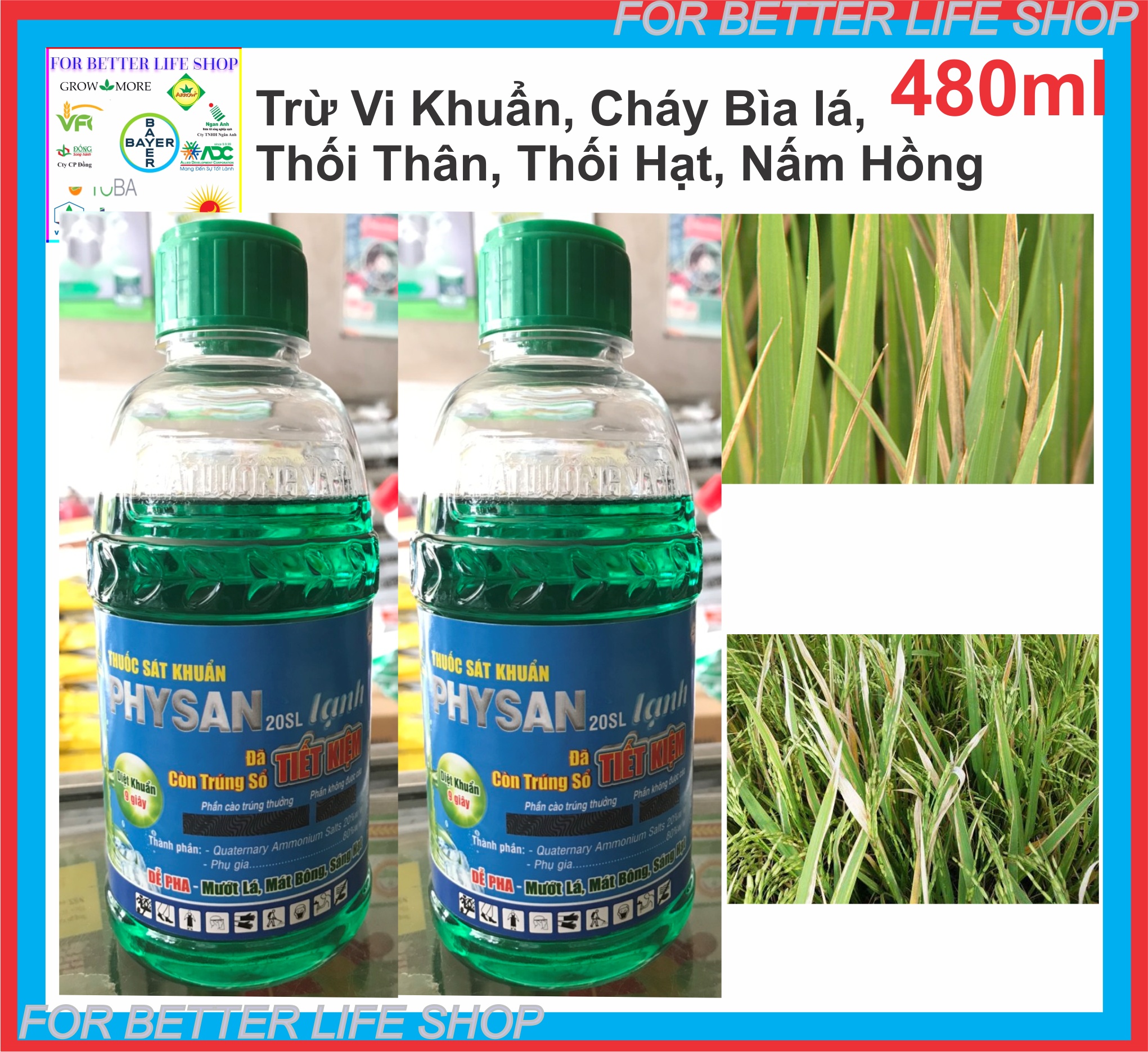 Trừ vi khuẩn gây hại cây trồng physan 20sl 480ml