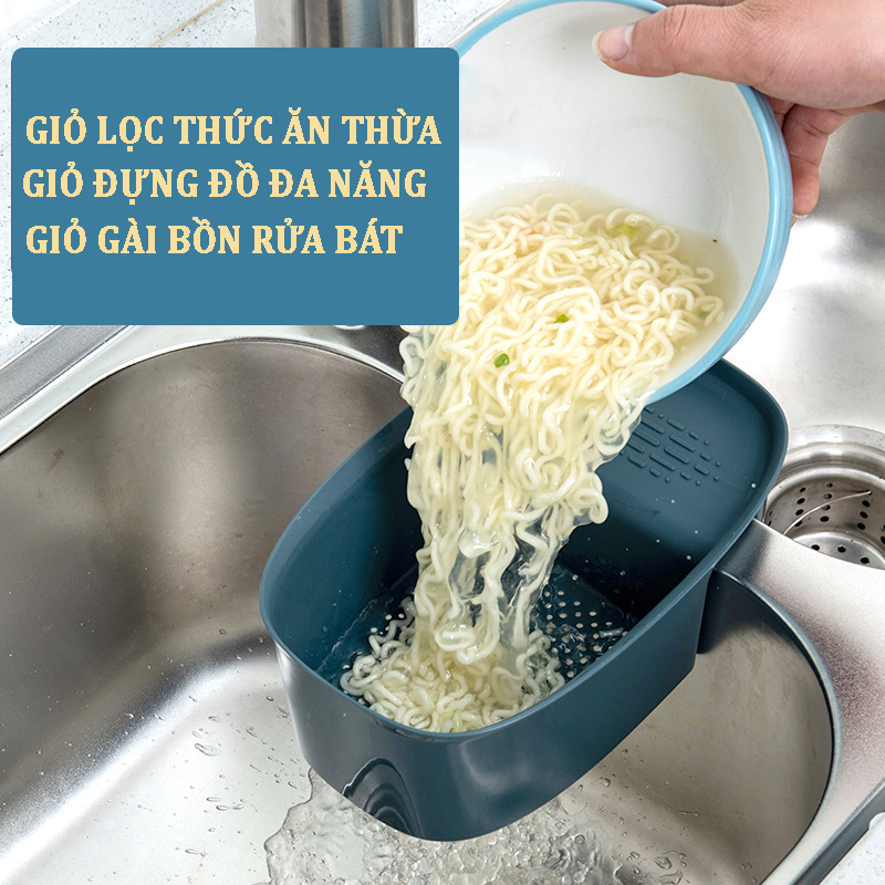 Khay / Giỏ Lọc Thức Ăn Thừa Gài Bồn Rửa Bát Giỏ Đựng Đa Năng Đục Lỗ Loại Đẹp Dụng Cụ Lọc Thức Ăn Thừa