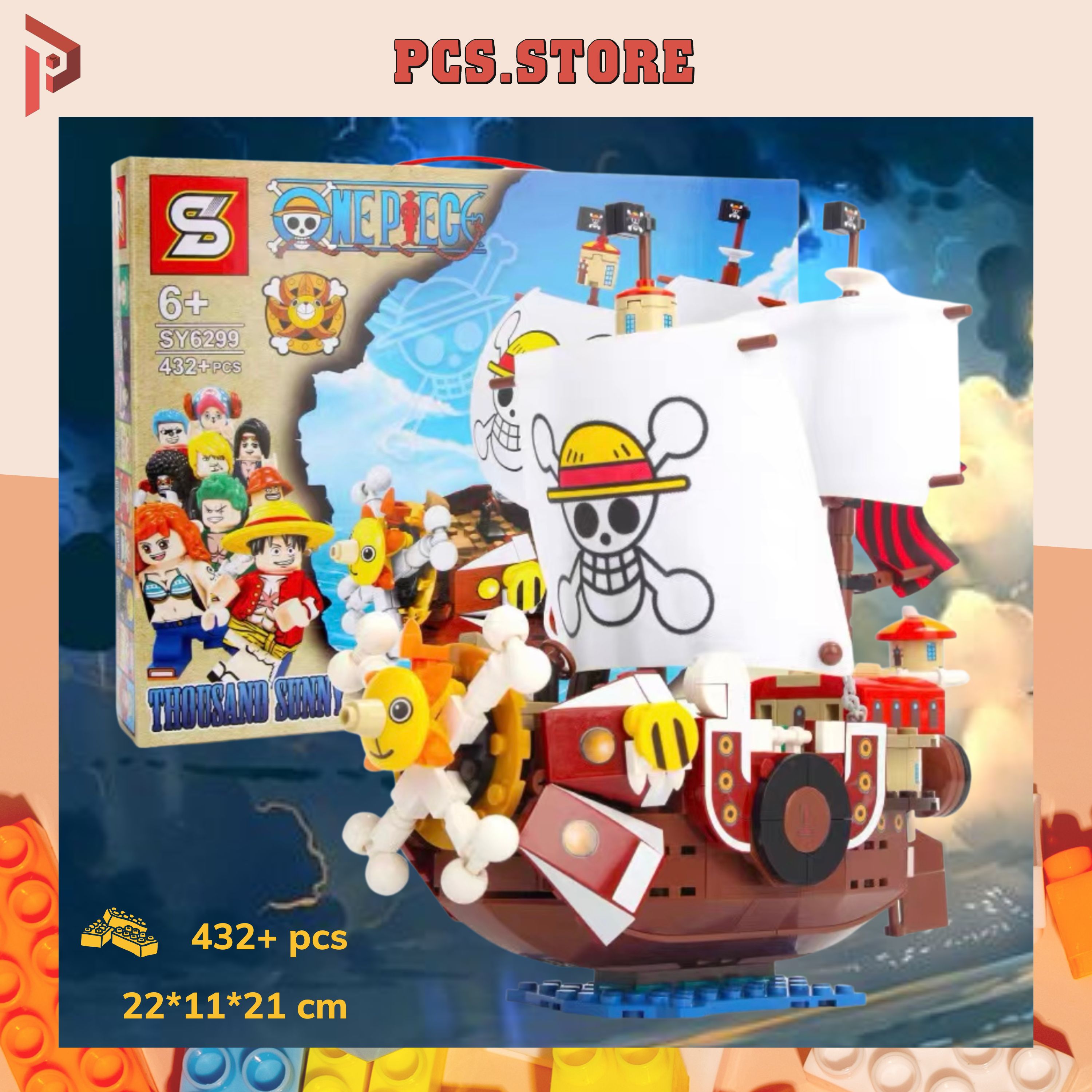 Đồ chơi lắp ráp tàu thousand sunny one piece phim đảo hải tặc 432 chi tiết kèm sách hướng dẫn - pcs store