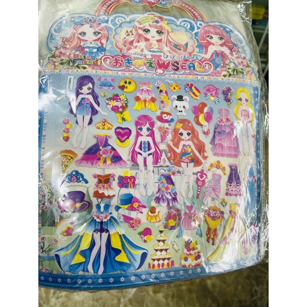 Hình dán nổi búp bê cho bé 1 tấm size lớn - bé