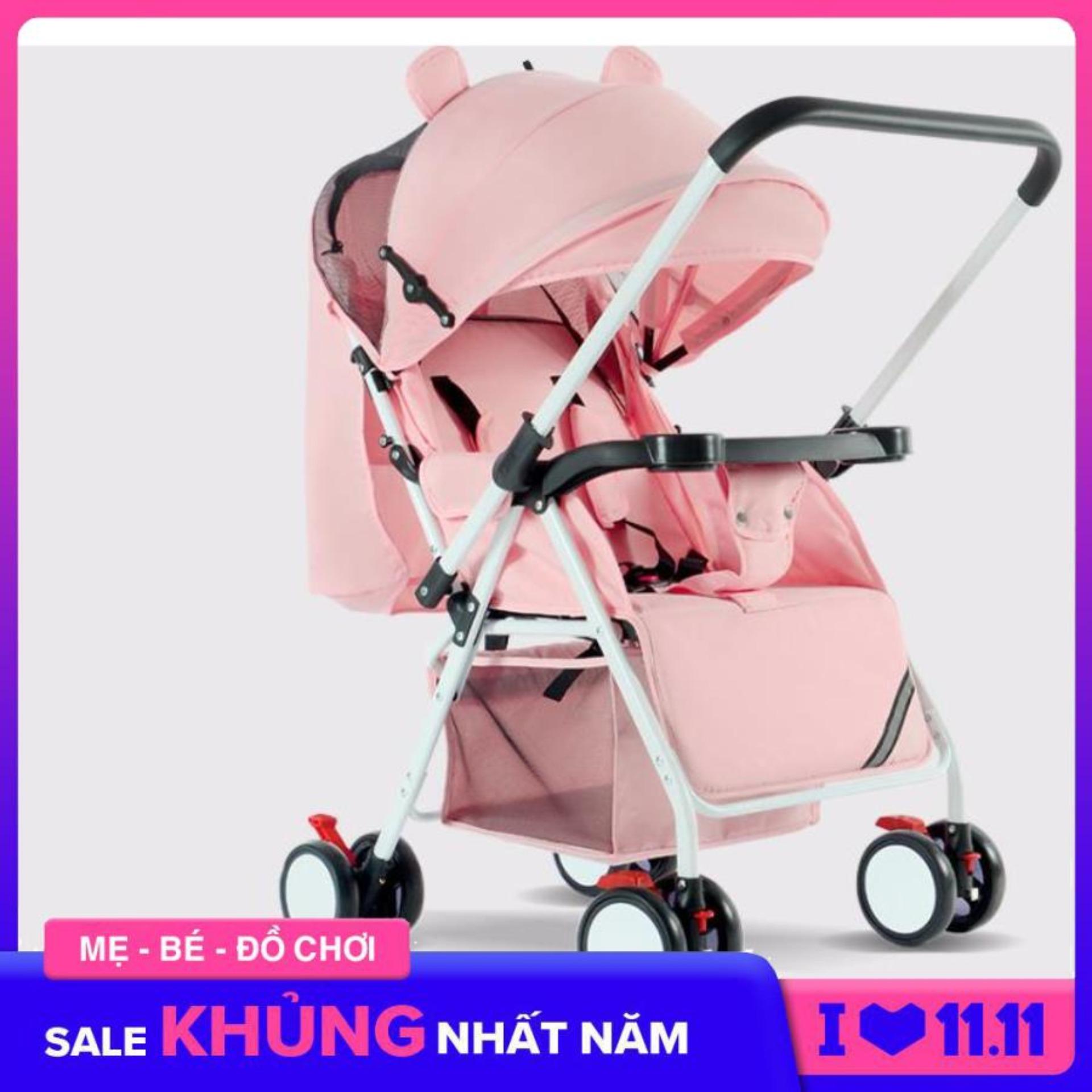[HCM]Xe đẩy trẻ em hai chiều cao cấp có giảm xóc bốn bánh xe dễ dàng gấp gọn