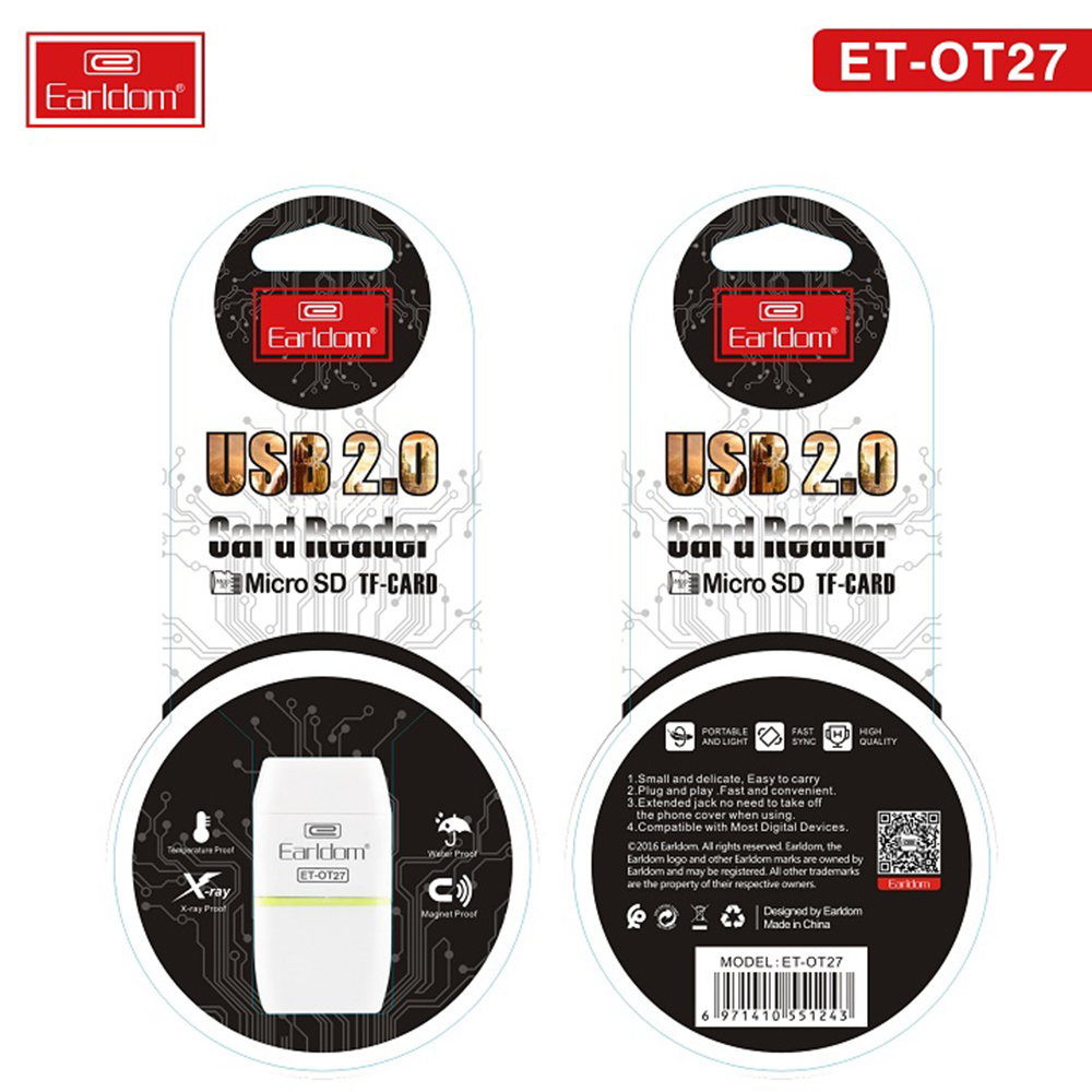 Đầu đọc thẻ nhớ earldom ot-27 bảo hành 12 tháng