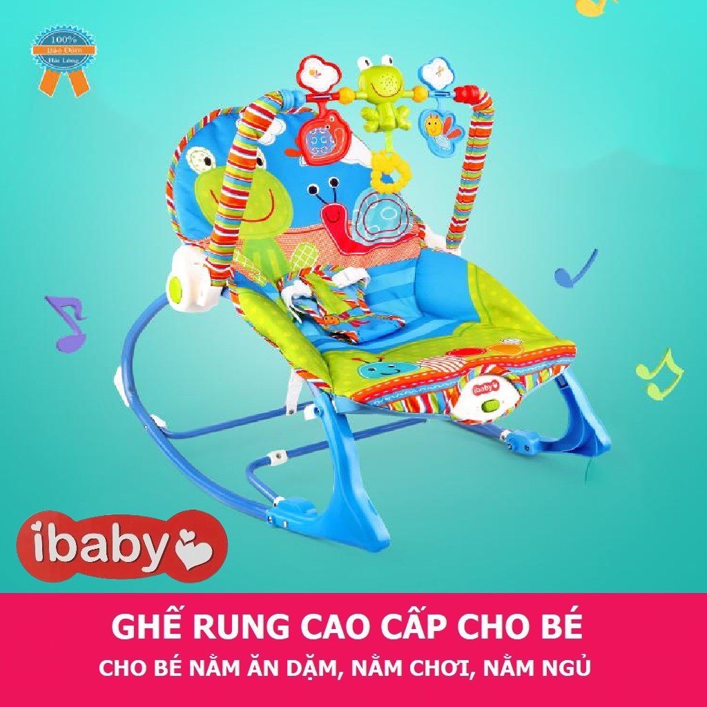 Ghế Rung IBABY Cao Cấp Cho Bé, Giúp Bé Ngồi Ăn Dặm, Nằm Chơi, Thanh Đồ Chơi Có Nhạc Vui Nhộn