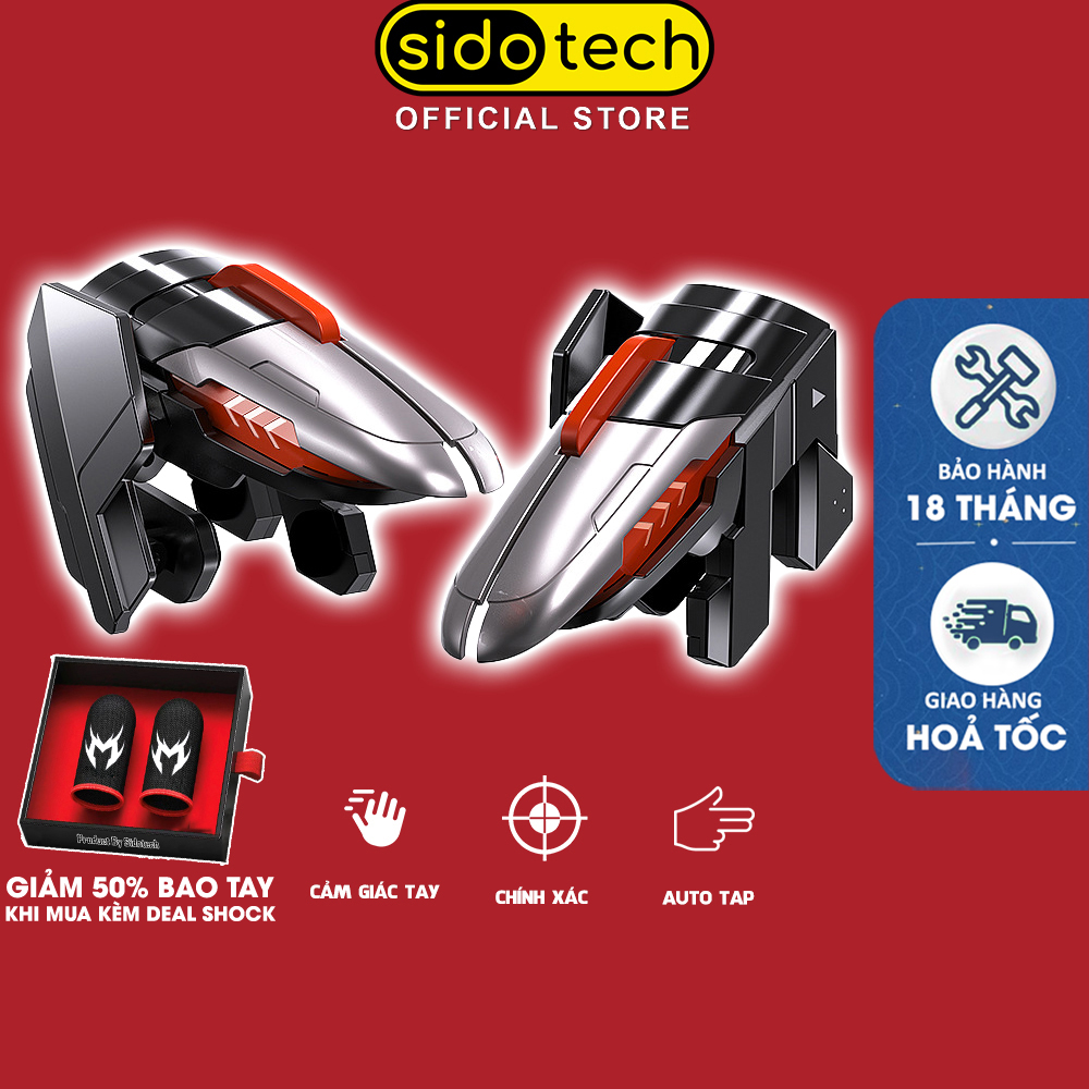 Nút bắn chơi game điện thoại SIDOTECH AK06 gaming 4 nút bấm cơ tay cầm hỗ trợ chơi game 6 ngón ghìm tâm đỉnh cao chơi ff pubg freefire cod fps - Hàng chính hãng