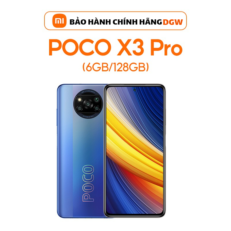 Điện thoại POCO X3 Pro 6GB / 128GB - Chip Snapdragon 860 (7nm) | Tấm hình IPS 6.67 "- 120Hz | Trang bị ổ đĩa kép | Pin 5160 mAh - Sạc nhanh 33W | Cảm biến vân tay | Nhận diện mặt phẳng - BH Chính hãng