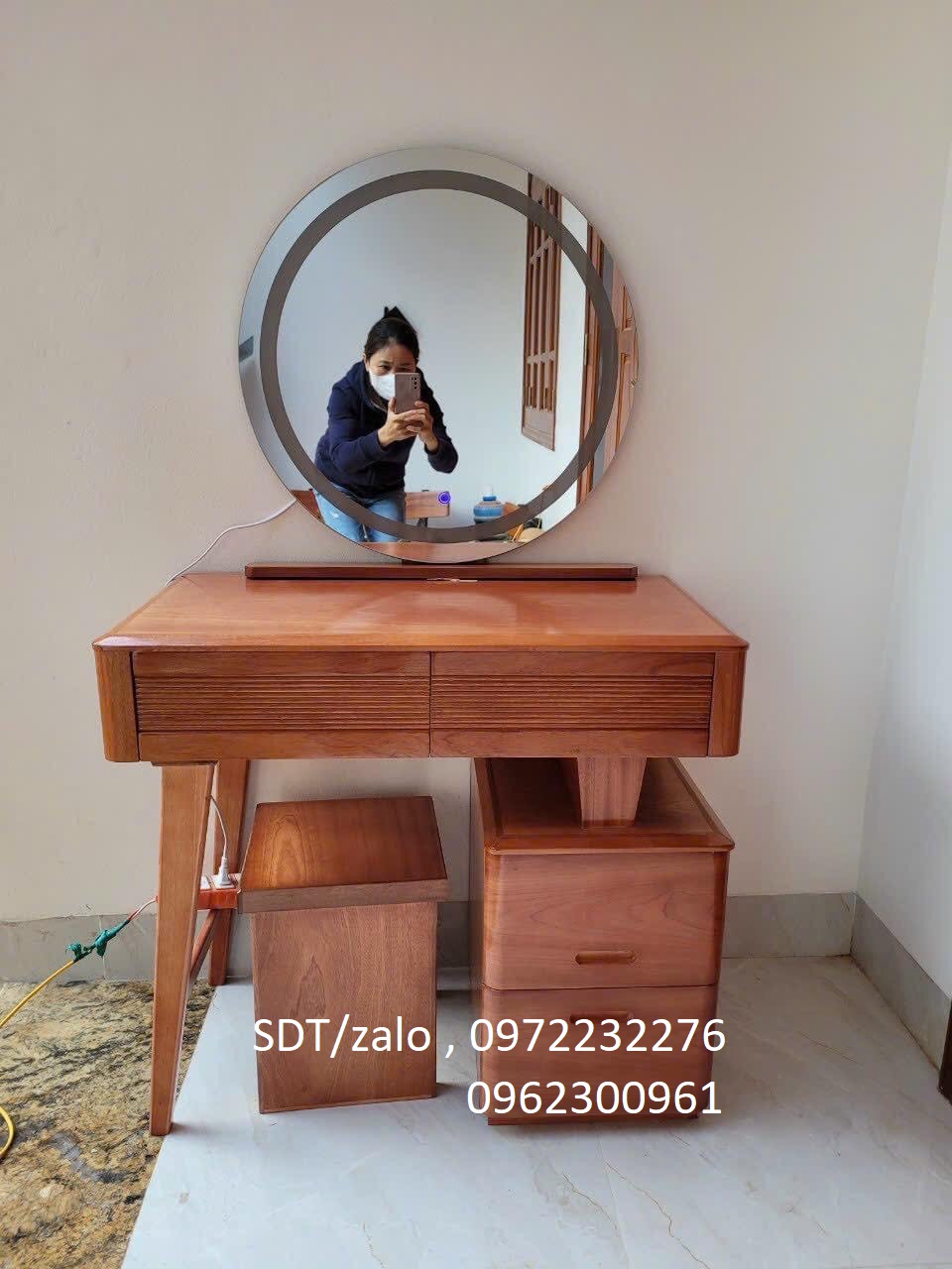 bàn trang điểm gỗ hương đá tự nhiên G54