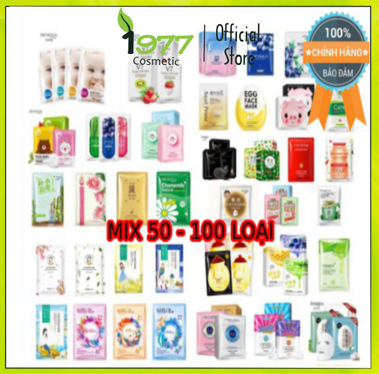 Combo 50 mặt nạ mask chăm sóc da dưỡng da cấp ẩm thải độc mix các loại hàng nội địa trung