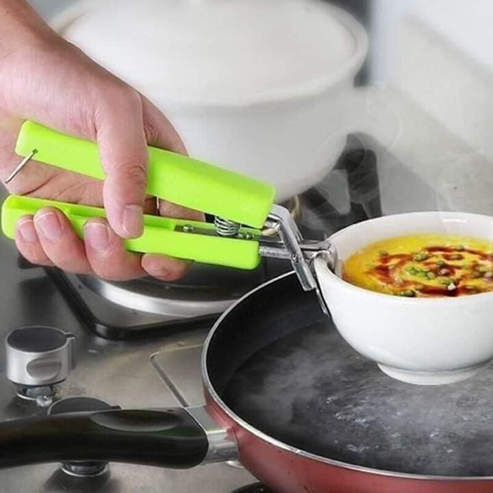 Kẹp gắp đồ nóng, đồ hấp kim loại t1 thông minh - dụng cụ gắp inox có lò xo