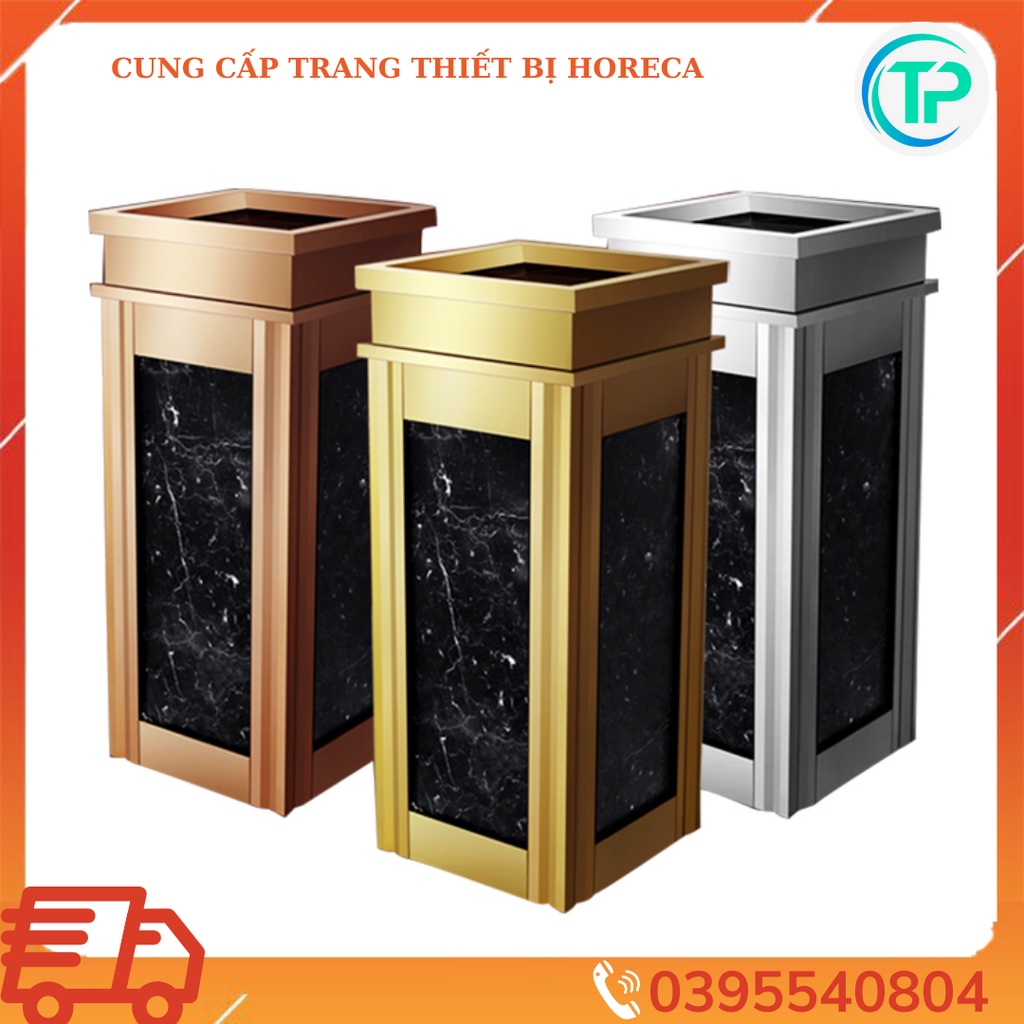 Thùng rác inox đá hoa cương - Thùng rác trang trí