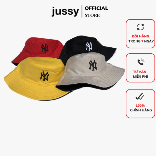 Mũ Bucket 2 Mặt Jussy Fashion Kiểu Nón Tai Bèo NY 2 Mặt Chất Vải Kaki Mịn Nhiều Màu Hot Trend