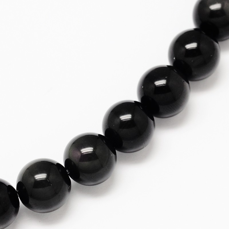 5Strand Grade AA Natural Obsidian Round Beads Strands 6mm Hole 1mm about