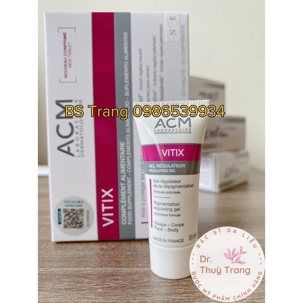 Vitix acm regulating gel 5ml - p0triolac - gel bôi ngăn ngừa bạch biến
