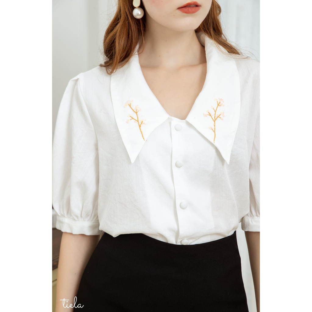 TIELA Áo cổ tai chuột thêu hoa baby - Missie Shirt