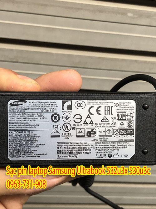 SẠC LAPTOP SAMSUNG 19V-2.1A CHÂN NHỎ 3.0*1.1MM