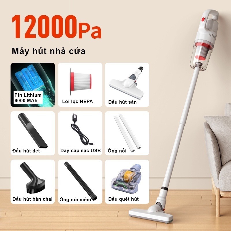 Máy hút bụi cầm tay không dây Rowanto Vaccum RT-3008, công suất 120W, Sử dụng trong oto