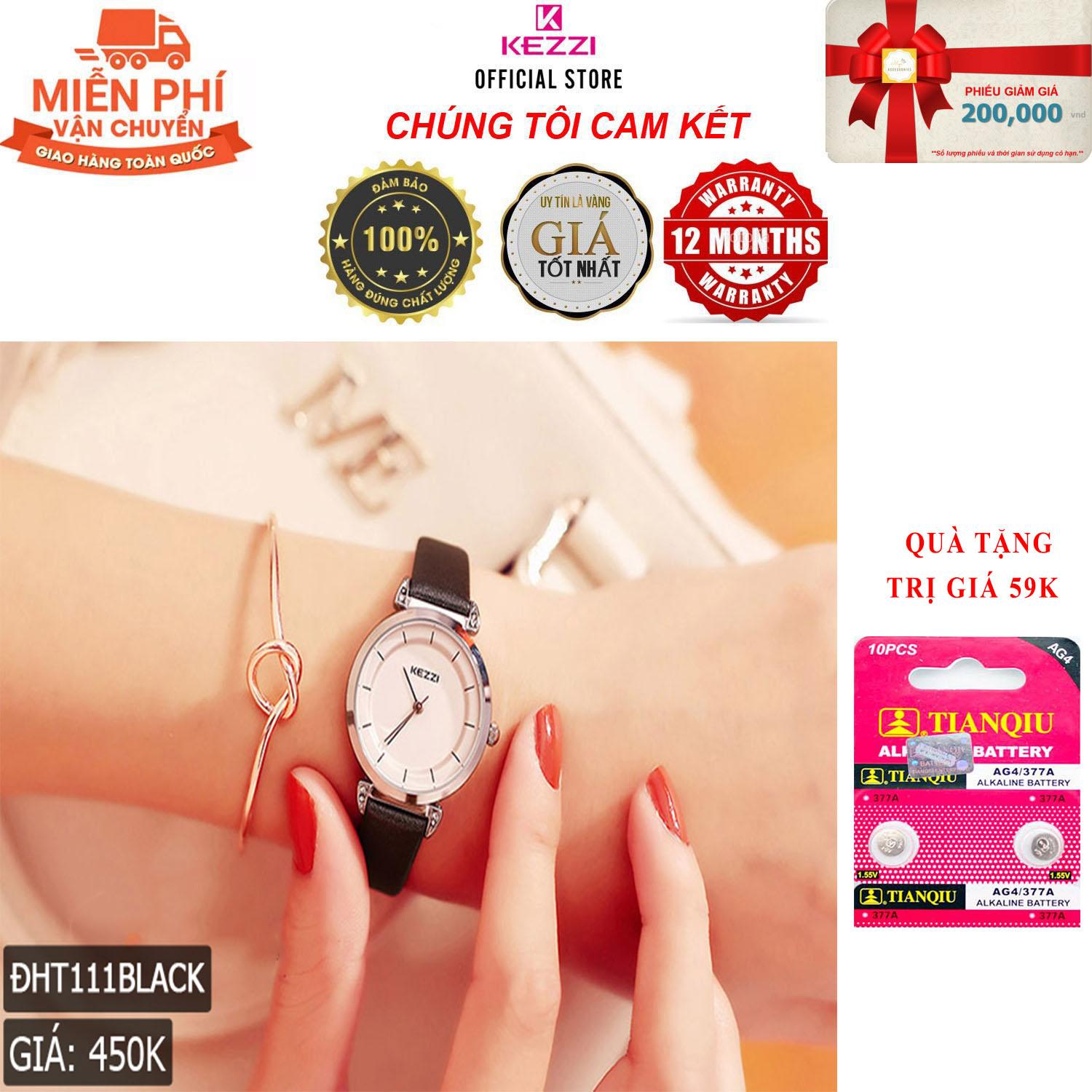 Tặng VỈ PIN ALKALINE 59K - Hàng Order Trực Tiếp Từ Nhật Bản Kèm Hộp Đồng Hồ Chính Hiệu Kezzi Cực Đẹp Bảo Hành 1 Năm - Đồng hồ nữ Kezzi K1781 hàng hiệu KEZZI dây da mặt tròn - Đồng Hồ Nữ Thời Trang Công Sở Cao Cấp Kezzi K1781
