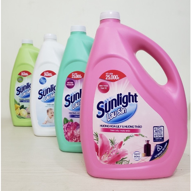 Nước lau sàn Sunlight 3,6kg/Can- Hương Diên Vỹ/ thiên nhiên/ Bạc Hà